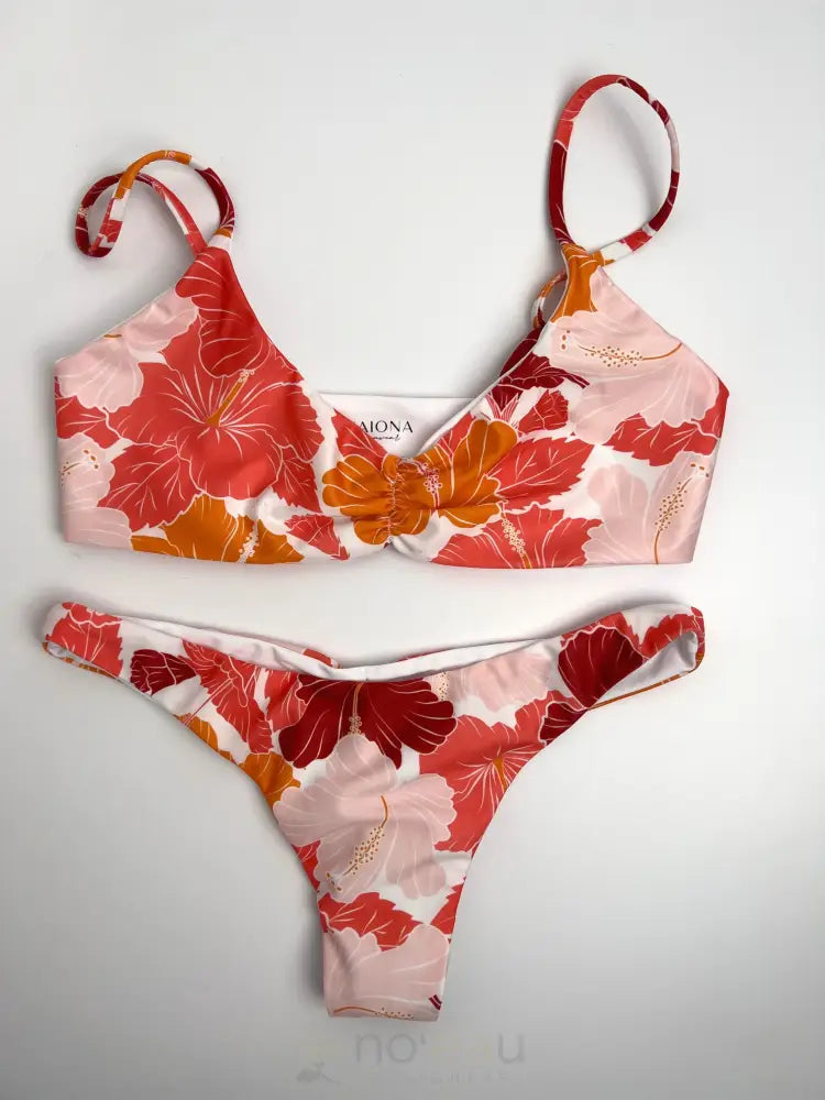KAIONA SWIMWEAR - Mokolii Hibiscus Sunset Bikini Top - Noʻeau Designers