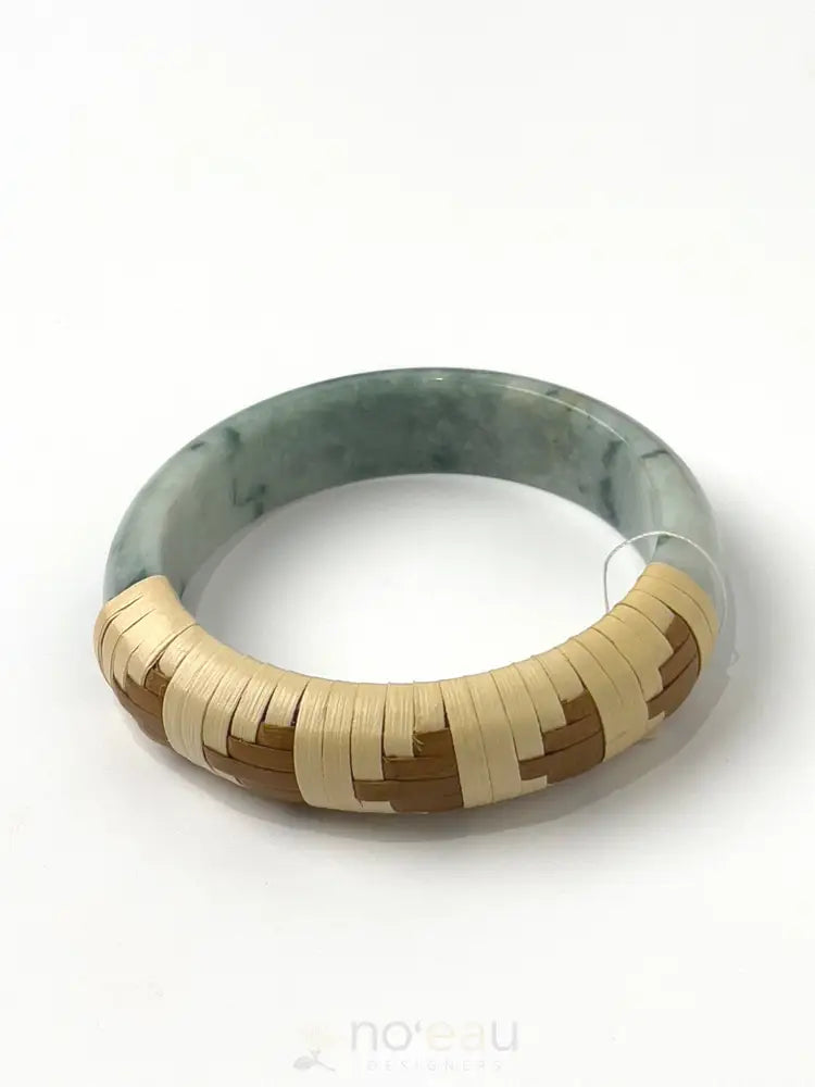 Lauhala Wrapped Jade Bracelets Size 7 - Noʻeau Designers