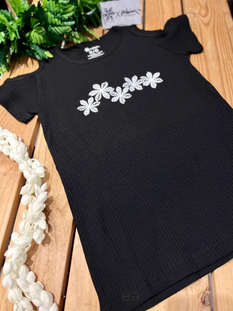 NOE X KAHIAU - Cold Shoulder Dress With Tribal Flower Logo - Noʻeau Designers