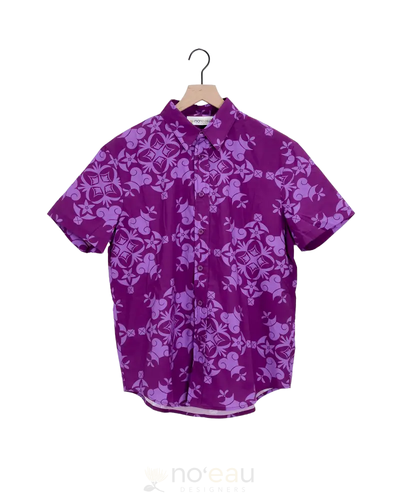 Noeau - Puakalaunu Purple Aloha Shirt Men’s Clothing