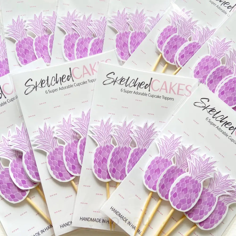 SKETCHED CAKES - Pineapple Paradise Cake Toppers - Noʻeau Designers