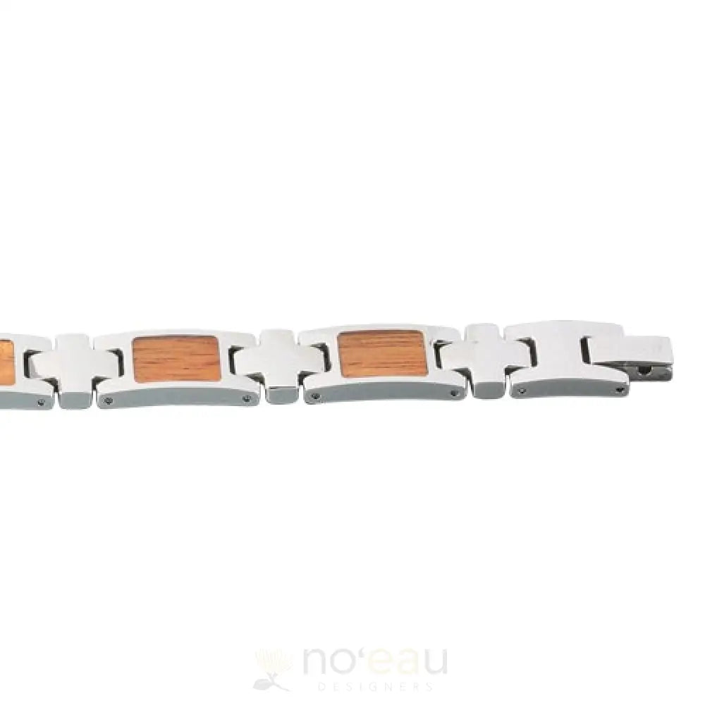 10MM Stainless Steel Koa Wood Link Bracelets - Noʻeau Designers