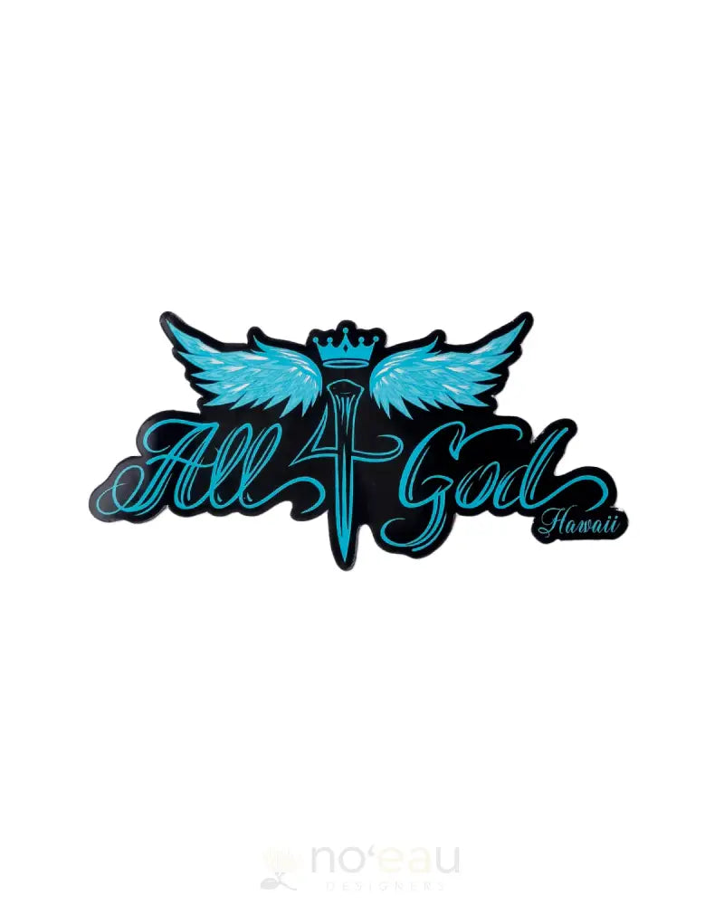 ALL 4 GOD HAWAII - Assorted 5" All 4 God Wings Stickers - Noʻeau Designers