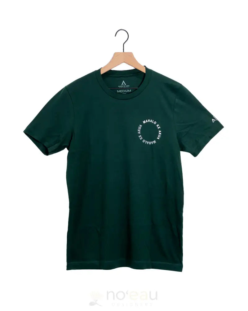 ALOHA KE AKUA - Mahalo Ke Akua Men's Forest Green T-Shirt - Noʻeau Designers