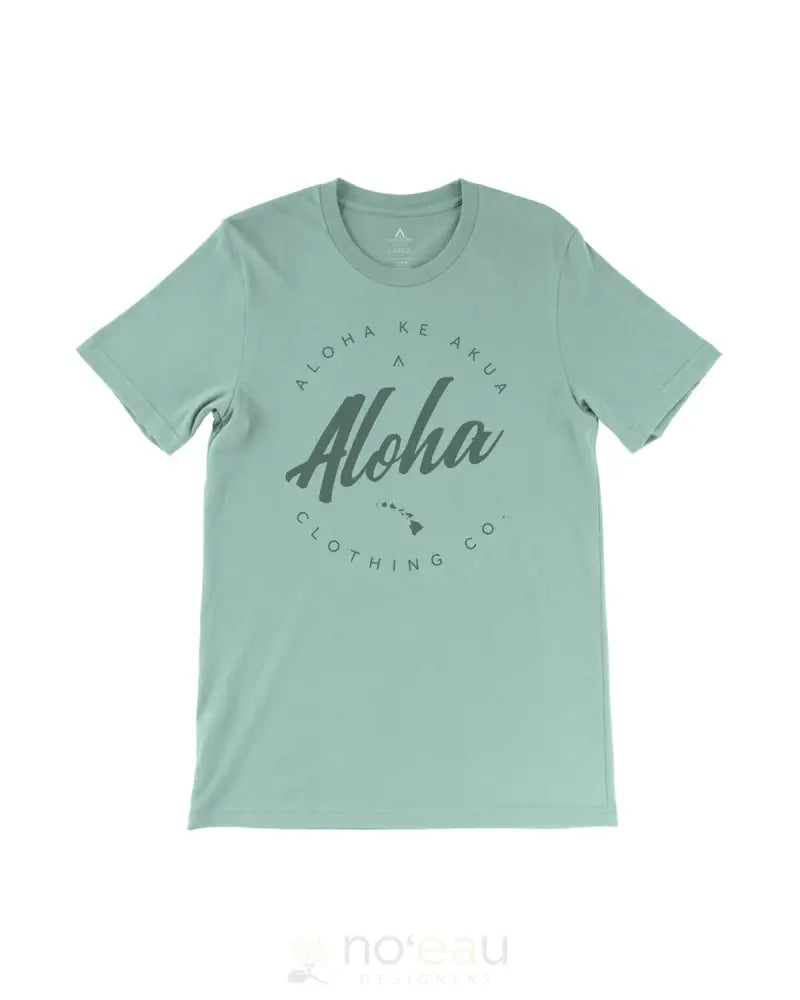 ALOHA KE AKUA - Aloha Nui Men's Dusty Blue Tee - Noʻeau Designers