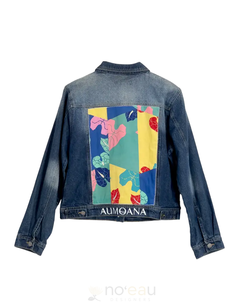 Aumoana - Assorted Denim Jackets Blue W/ Anthurium Patch Large Women’s Clothing