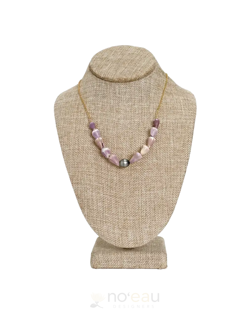 Aumoana - Assorted Shell Gold Filled Necklaces ’18 Purple Cone Shell W/Tahitan Pearl 10 Jewelry