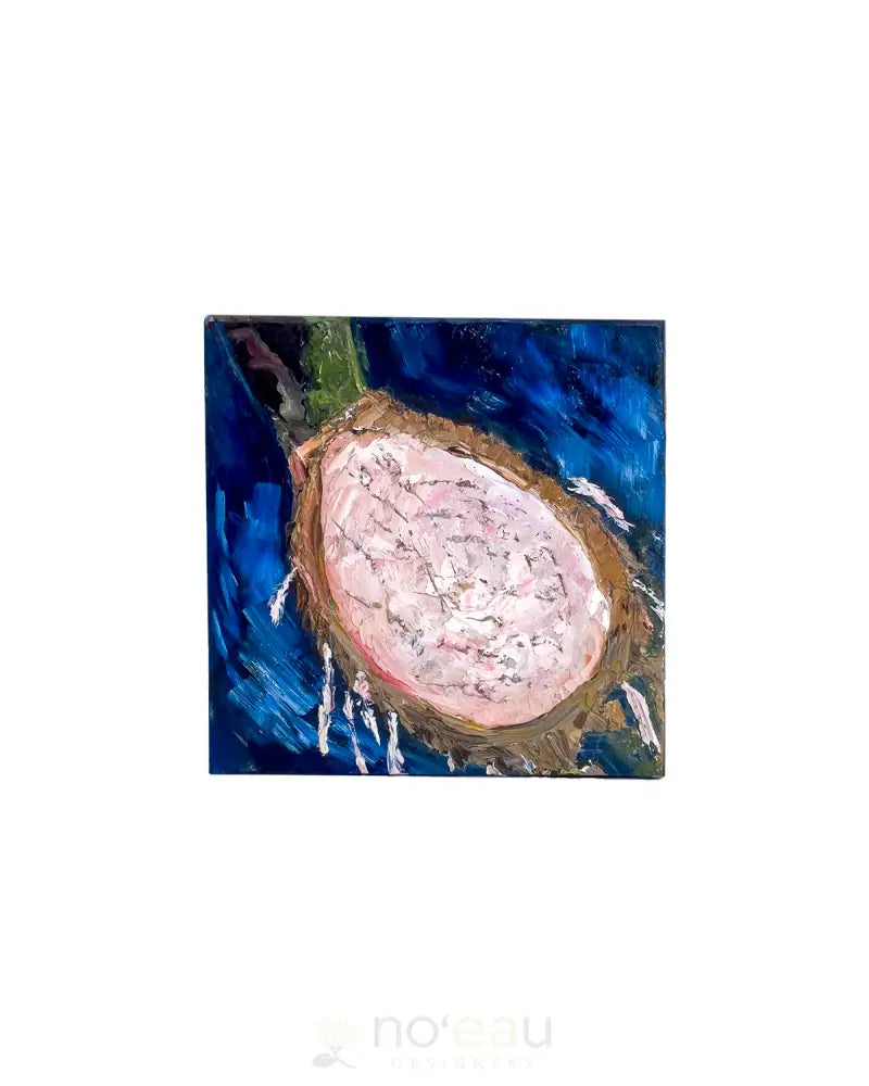 BLEED ALOHA Kalo Wooden Oil Painting HAWAIIAN ITEMS
