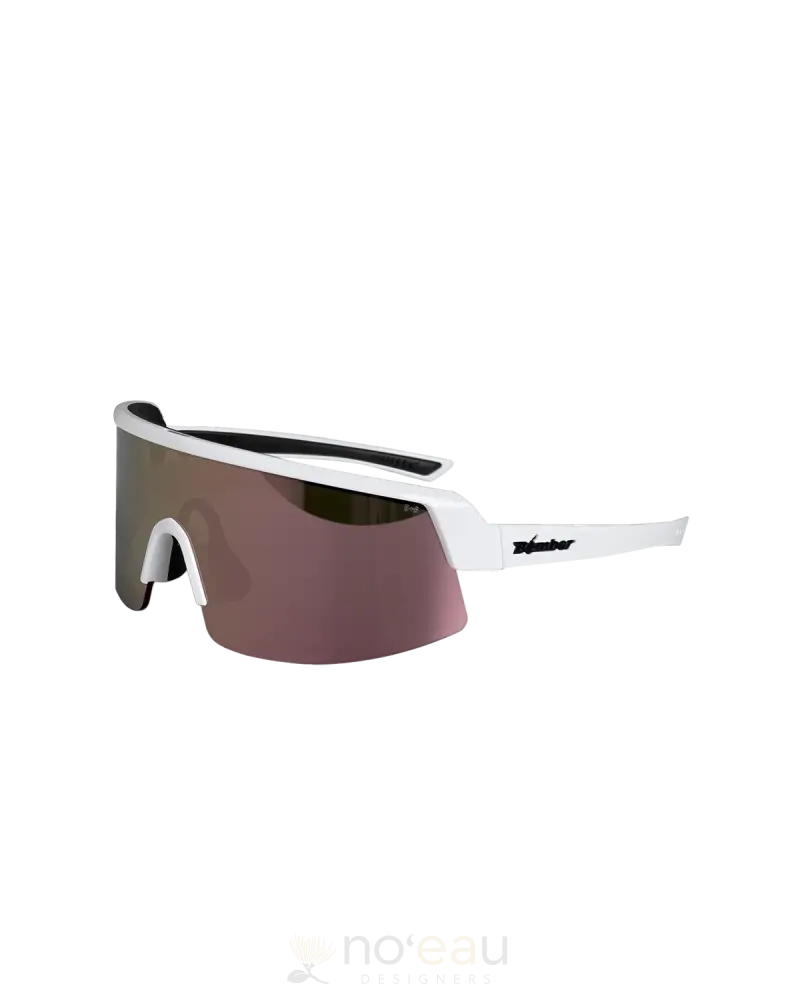 Bomber Eyewear - Bomb Rippa Polarized Safety Sunglasses Glossy White Frame Rose Pink Mirror Lens