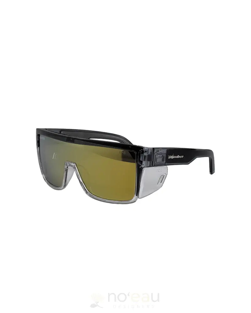 Bomber Eyewear - Buzz Bomb Safety And Polarized Sunglasses 2-Tone Smoke Frame Gold Mirror Lens