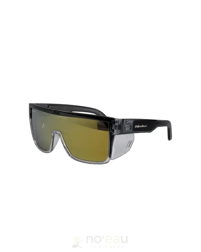 Bomber Eyewear - Buzz Bomb Safety And Polarized Sunglasses 2-Tone Smoke Frame Gold Mirror Lens