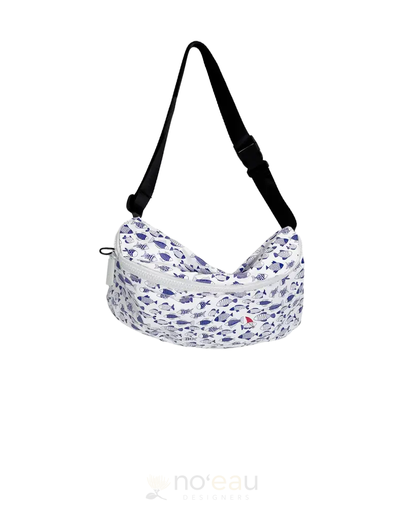 Citadine - Large Belt Bag White And Blue Sharkfin Fish Accessories