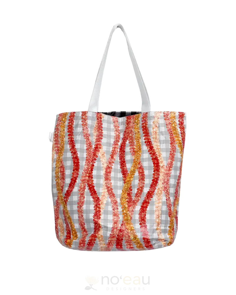 Citadine - Reversible Hawaii Tote Niihau Shells And Black Palaka Accessories