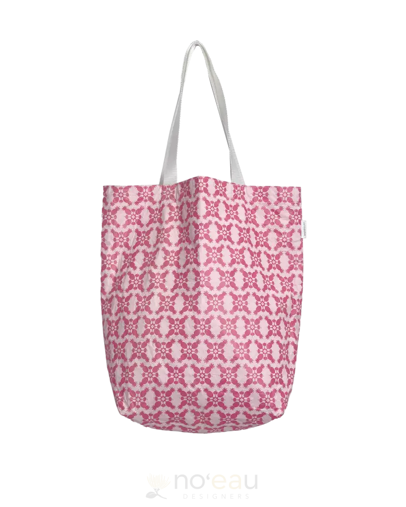 Citadine - Reversible Hawaii Tote Pink Hibiscus And Plumeria Leis Accessories