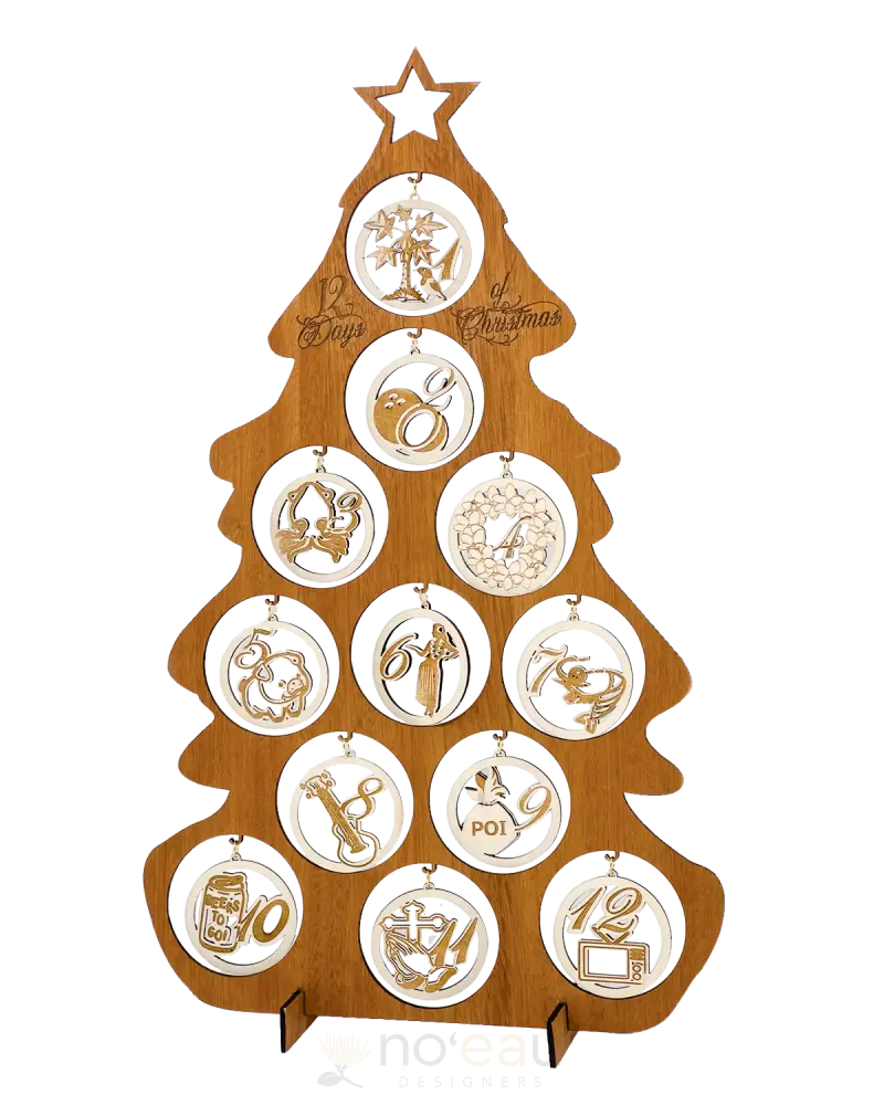 Crafts By Alexa - 12 Days Of Xmas Tree W/Ornaments Mahogany Home Goods