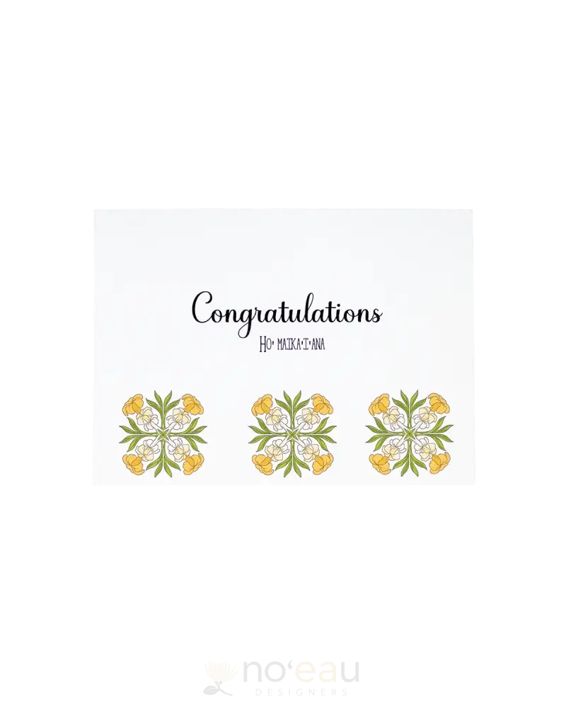 Crafts By Alexa - Assorted 3 Pack Note Cards Puakenikeni Congratulations Stickers/Pins/Patches