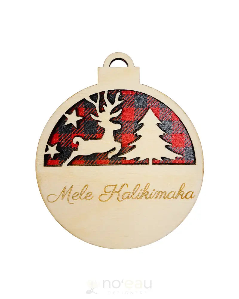 Crafts By Alexa - Assorted 3D Mele Kalikimaka Christmas Ornaments Plaid W/ Raindeer Accessories