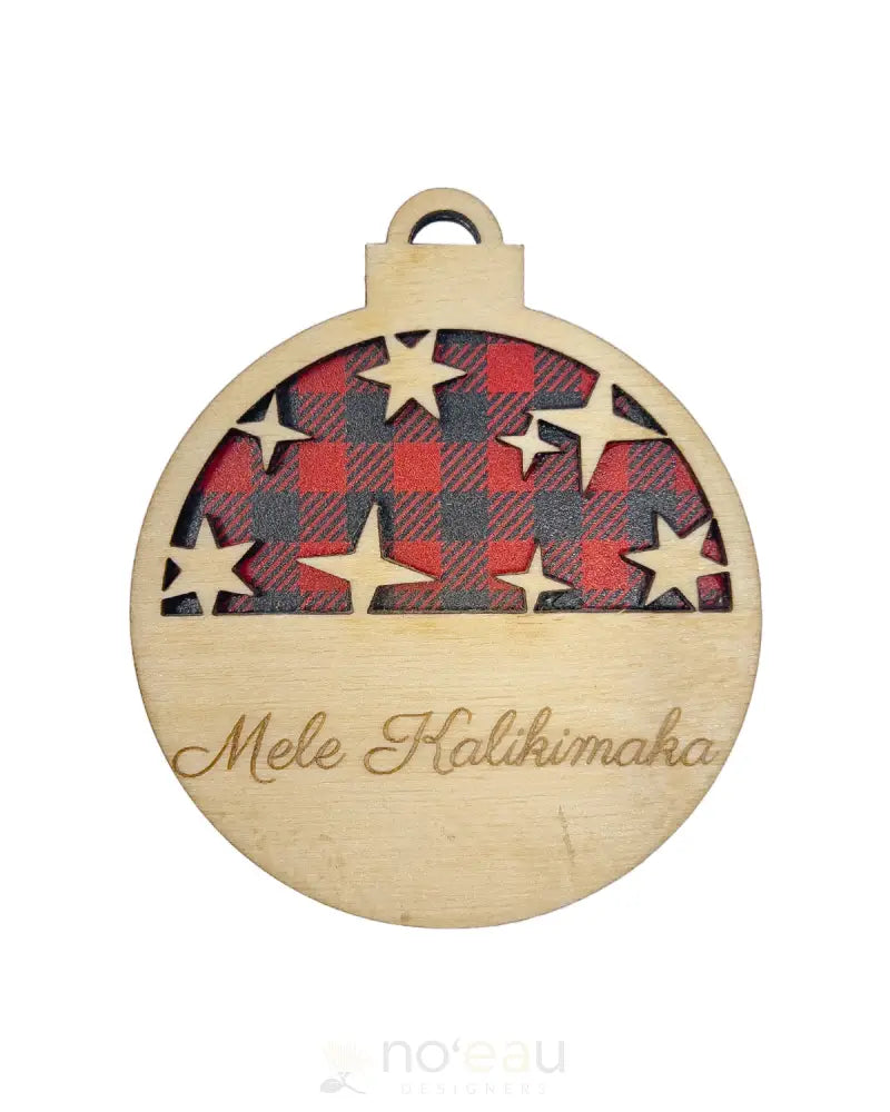 Crafts By Alexa - Assorted 3D Mele Kalikimaka Christmas Ornaments Plaid W/ Stars Accessories