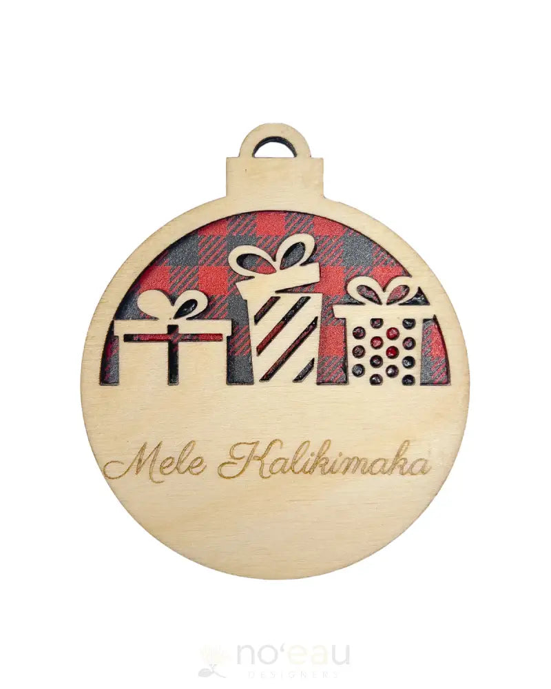 Crafts By Alexa - Assorted 3D Mele Kalikimaka Christmas Ornaments Plaid W/ Presents Accessories