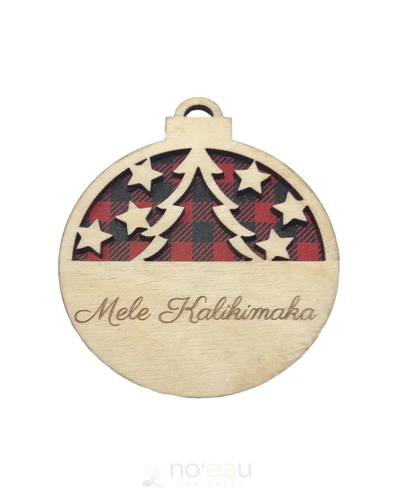 Crafts By Alexa - Assorted 3D Mele Kalikimaka Christmas Ornaments Plaid W/ Trees Accessories