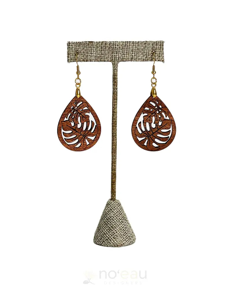 CRAFTS BY ALEXA - Assorted Mahogany Floral Teardrop Dangle Earrings - Noʻeau Designers