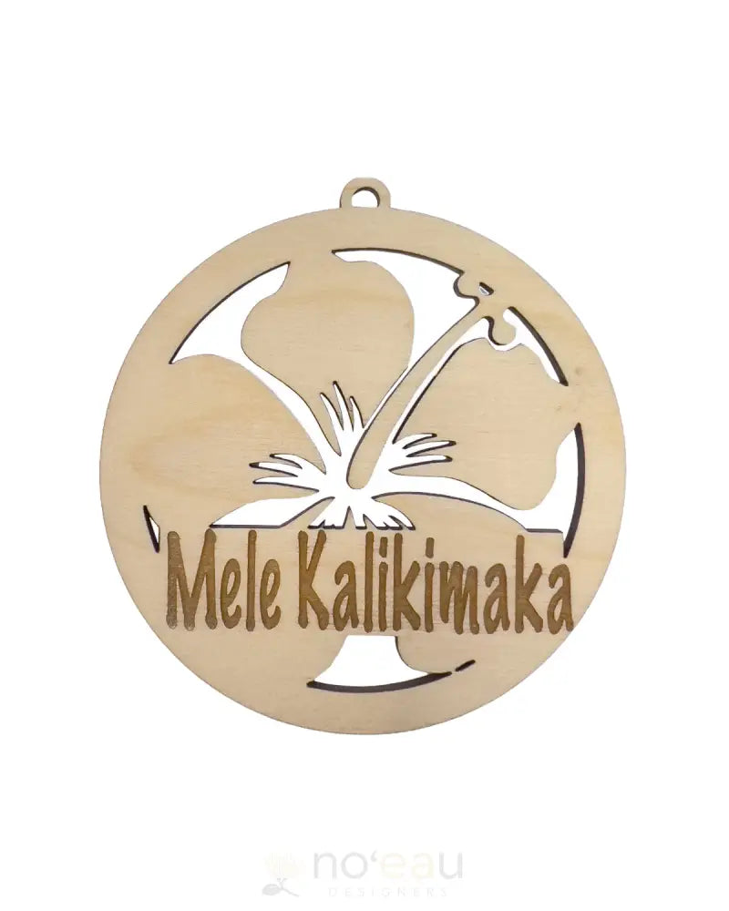 Crafts By Alexa - Mele Kalikimaka Birch Wood Ornaments Hibiscus Accessories