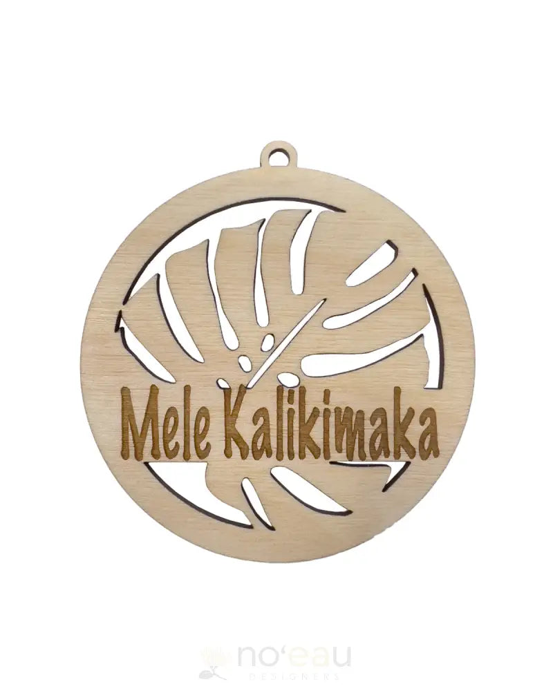 Crafts By Alexa - Mele Kalikimaka Birch Wood Ornaments Monstera Accessories