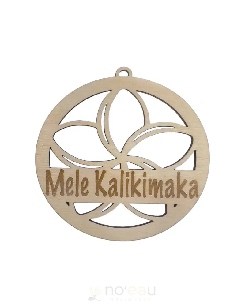 Crafts By Alexa - Mele Kalikimaka Birch Wood Ornaments Plumeria Accessories