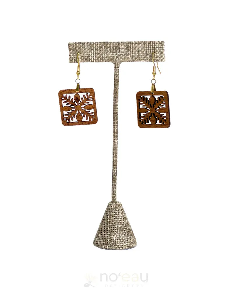 CRAFTS BY ALEXA - Quilt Mahogany Gold Plated Earring - Noʻeau Designers