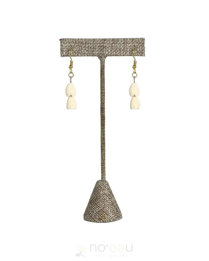 Cynthia Apana - 18K Gold Plated Double Pikake Earring Medium Jewelry