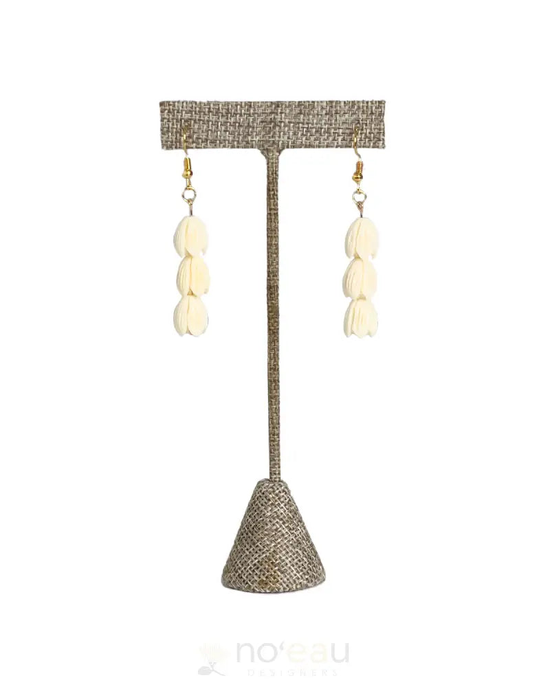 Cynthia Apana - 18K Gold Plated Triple Pikake Earring Large Jewelry