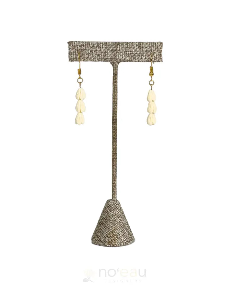 Cynthia Apana - 18K Gold Plated Triple Pikake Earring Small Jewelry