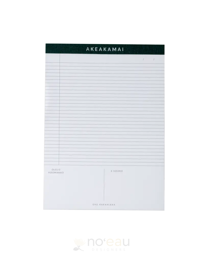 Ehu Kakahiaka - Akeakamai Leagal Pad Green Stationery