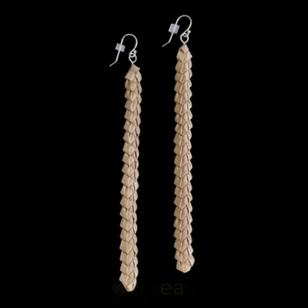 HAʻAHEO HAWAIIAN CRAFTS - ʻAmaʻu Natural Lauhala Earrings - Noʻeau Designers