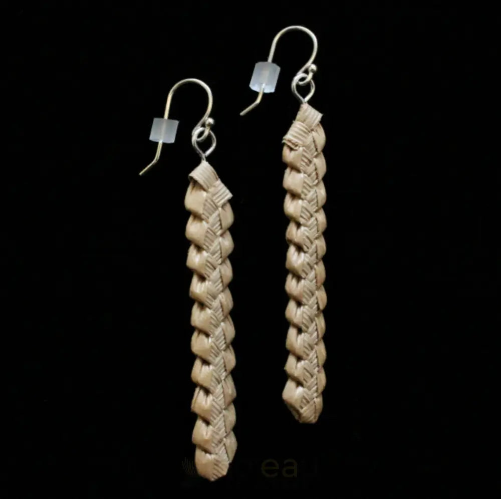 HAʻAHEO HAWAIIAN CRAFTS - ʻAmaʻu Natural Lauhala Earrings - Noʻeau Designers