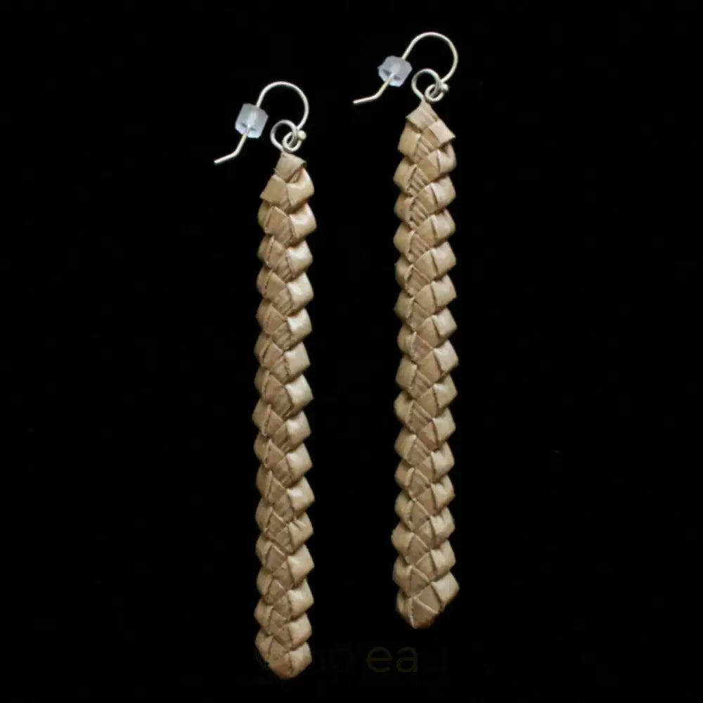 HAʻAHEO HAWAIIAN CRAFTS - ʻAmaʻu Natural Lauhala Earrings - Noʻeau Designers