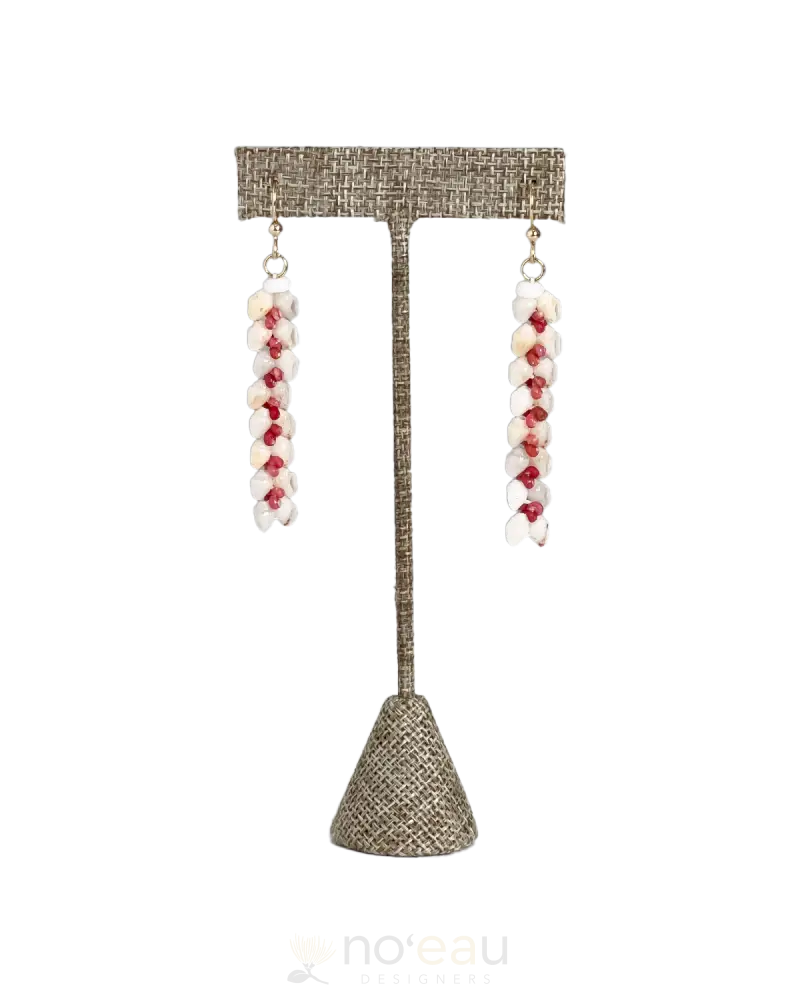 Ha’aheo Hawaiian Crafts - Assorted Niʻihau Shell Heliconia Momi Keokeo Earrings ʻAkala Pua Items