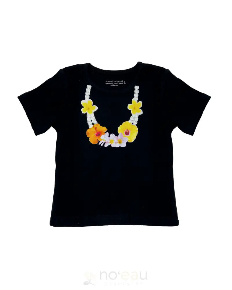 Honolulu Hippie - Lei Meli Black Keiki Tee Kid’s Clothing