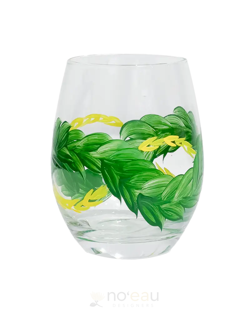 Hoomaluhia - Assorted Handpainted Stemless Wine Glasses Awapuhi Kahili Home Goods