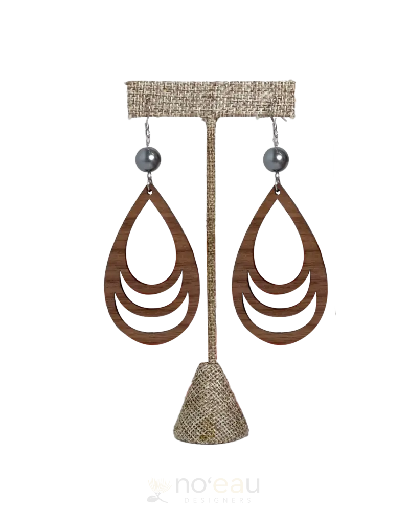 Ilihia Hawaii Llc - Assorted Walnut W/ Mother Of Pearl Earring Cascade Teardrop Jewelry