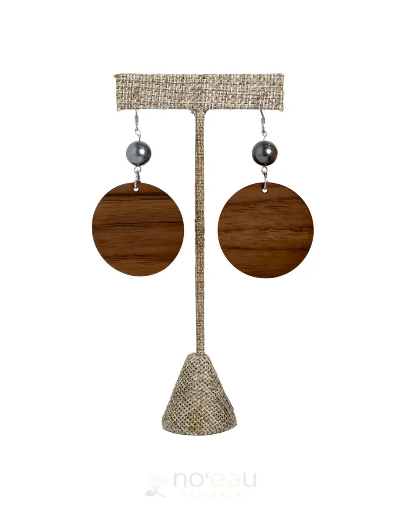 Ilihia Hawaii Llc - Assorted Walnut W/ Mother Of Pearl Earring Circle Jewelry