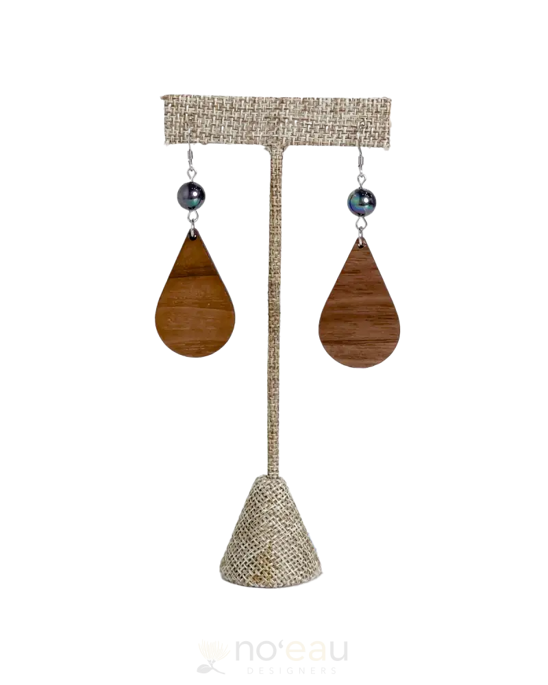 Ilihia Hawaii Llc - Assorted Walnut W/ Mother Of Pearl Earring Teardrop Jewelry