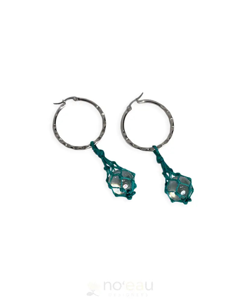 ILIHIA HAWAII LLC - Glass Float Earrings With Stainless Steel Hoops - Noʻeau Designers