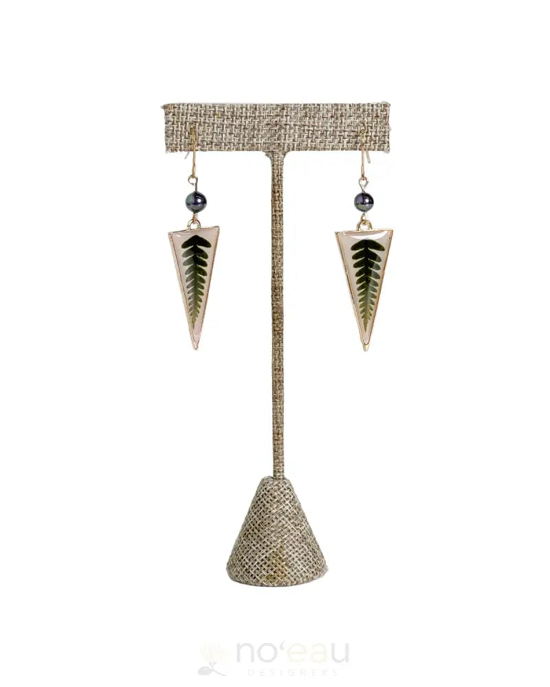Ilihia Hawaii Llc - Resin Triangle W/ Painted Leaf Earring Jewelry