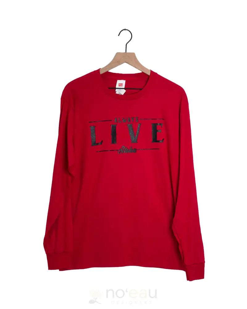 ISLAND DYNASTY - Always Live Aloha Red Long Sleeve - Noʻeau Designers