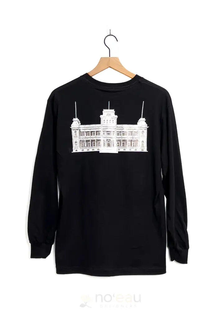 ISLAND DYNASTY - Iolani Palace Black Long Sleeve - Noʻeau Designers