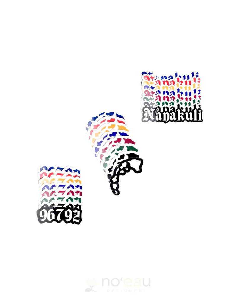 Kahealani Kreations -Assorted 24Pc Waterproof Sticker Packs Nanakuli Stickers/Pins/Patches