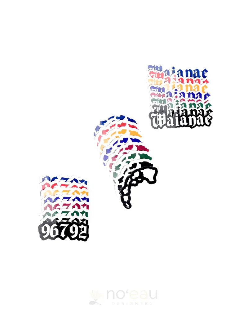 Kahealani Kreations -Assorted 24Pc Waterproof Sticker Packs Waianae Stickers/Pins/Patches