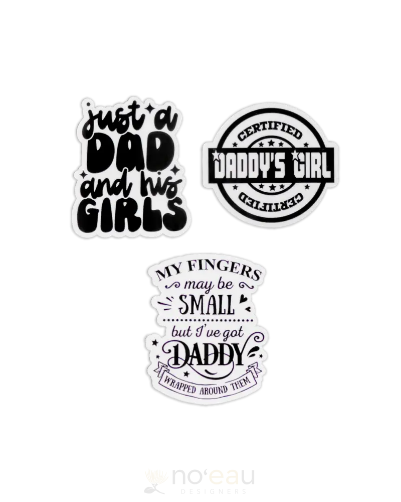 Kahealani Kreations - 3 Pack Waterproof Stickers Girl Dad Stickers/Pins/Patches