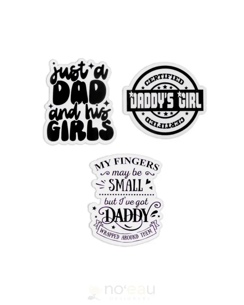 Kahealani Kreations - 3 Pack Waterproof Stickers Girl Dad Stickers/Pins/Patches